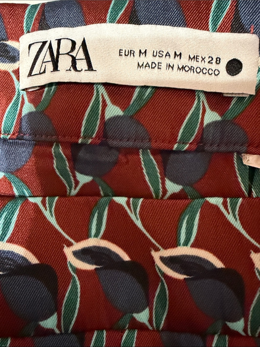 Zara Rust Patterned Skirt - Picture 3 of 3